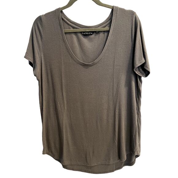 Athleta Tops - Athleta Light Lavender Ribbed Modal Softest Tee Size Large L